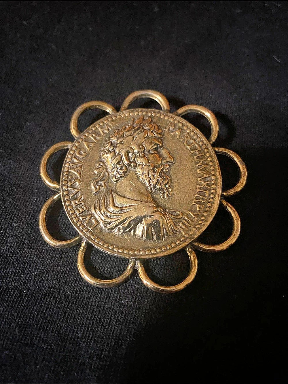 Lidz Bros Gold-Tone Medallion Brooch
2”W x 2”L